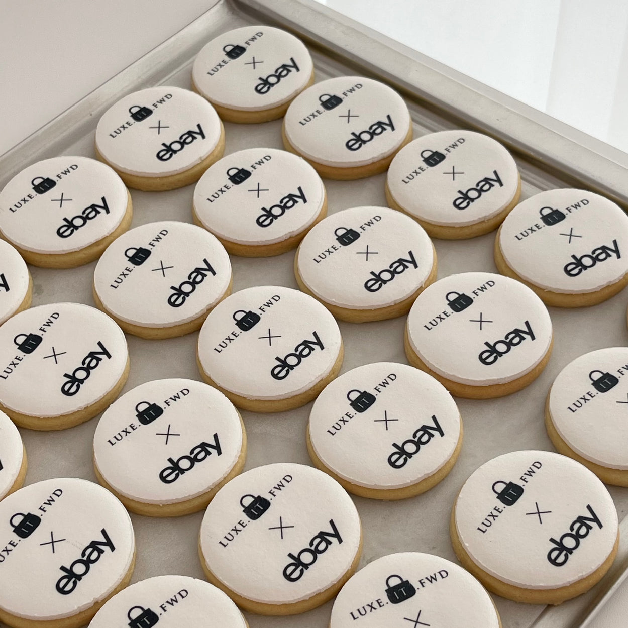 Custom logo cookies, iced and decorated, perfect for corporate and personal events