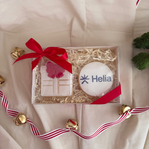 Luxury corporate cookie gift set with custom branded designs, perfect for client gifts, events, or employee appreciation